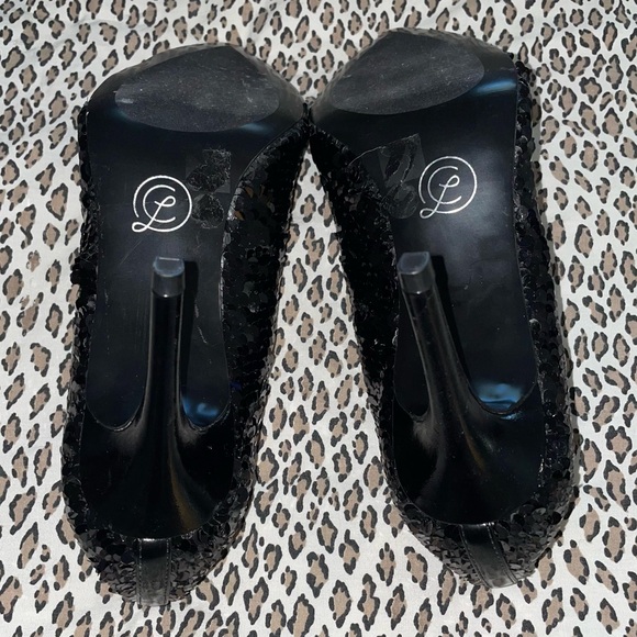 Chinese Laundry Women's Ruthy Dress Pump Black Sequin Stiletto Pointed Toe NWOT - Picture 9 of 14